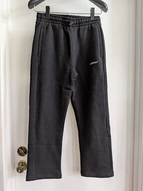 Off-White Black Sweatpants with Minimal Logo Kids Size 12